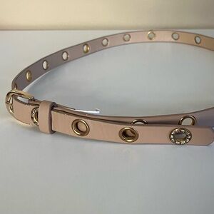 Nude belt with gold accents and rhinestones, XL
